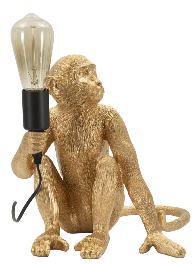 Tischlampe Affe Gold 32 cm – Tischleuchte