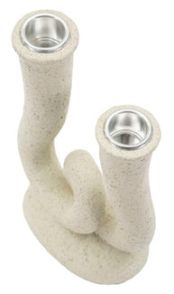 Kerzenständer Stons Creme Skulptur – Kerzenhalter Deko