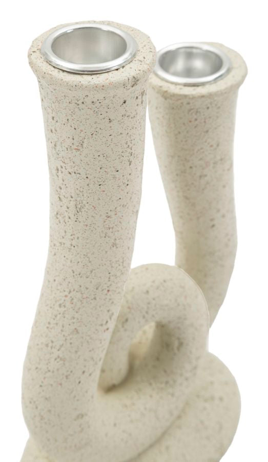 Kerzenständer Stons Creme Skulptur – Kerzenhalter Deko