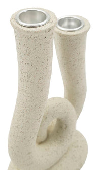 Kerzenständer Stons Creme Skulptur – Kerzenhalter Deko