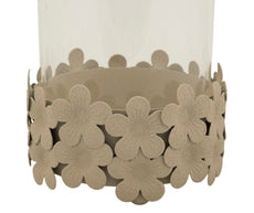 Kerzenhalter mit Glas Creme 16 cm – Kerzenhalter