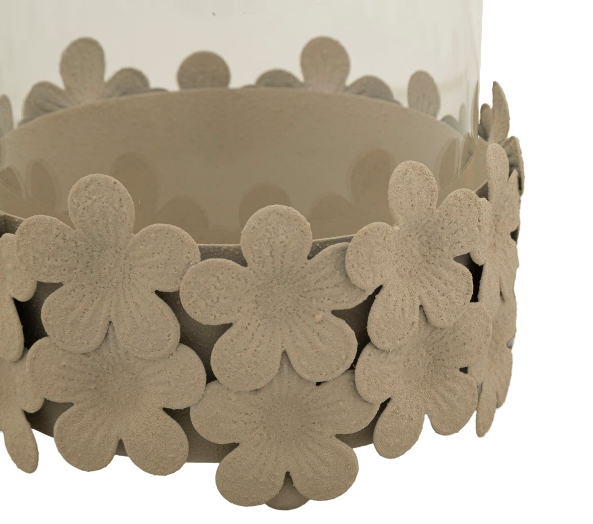 Kerzenhalter mit Glas Creme 16 cm – Kerzenhalter