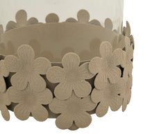 Kerzenhalter mit Glas Creme 16 cm – Kerzenhalter