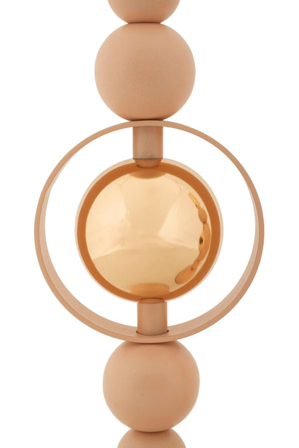 Kerzenständer Saturn Rosa Gold 2er Set – Kerzenhalter Deko