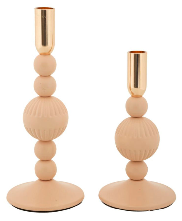 Kerzenständer Aster Rosa Gold 2er Set – Kerzenhalter Deko