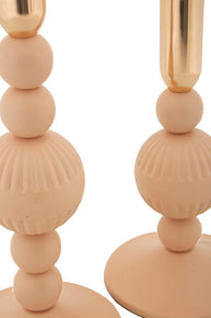 Kerzenständer Aster Rosa Gold 2er Set – Kerzenhalter Deko