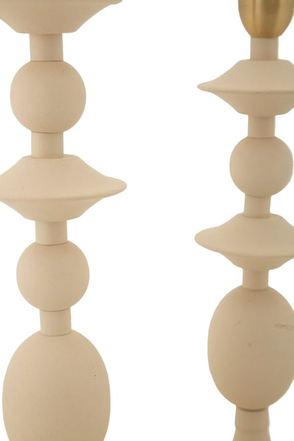 Kerzenständer Gemini Creme Gold 2er Set – Kerzenhalter Deko