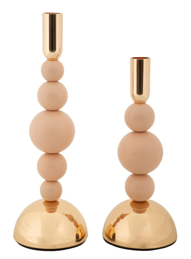 Kerzenständer Bolly Rosa Gold 2er Set – Kerzenhalter Deko