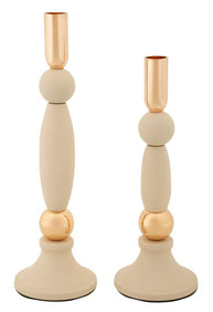 Kerzenständer Strek Creme Gold 2er Set – Kerzenhalter Deko
