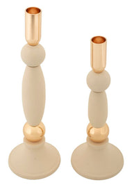 Kerzenständer Strek Creme Gold 2er Set – Kerzenhalter Deko