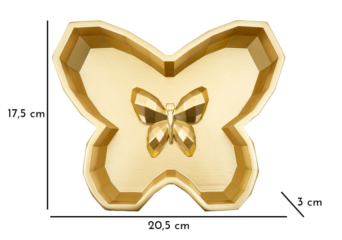 Dekotablett Schmetterling Gold – Serviertablett