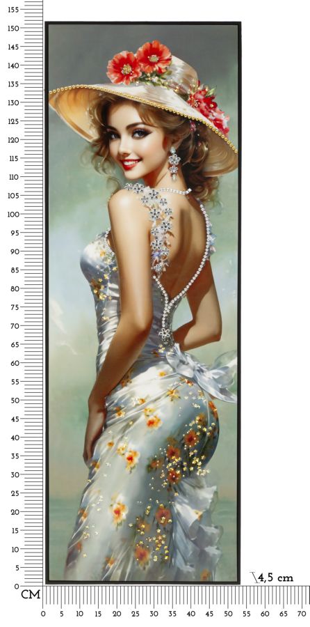 Wandbild Frau mit Hut 152 cm B – Leinwandbild Deko
