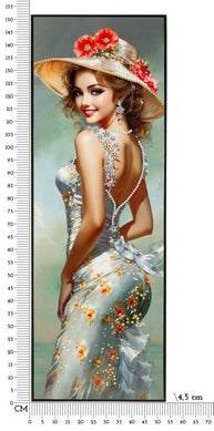 Wandbild Frau mit Hut 152 cm B – Leinwandbild Deko