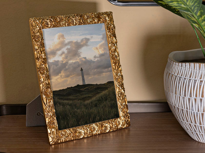 Bilderrahmen Mohn Gold Groß – Fotorahmen Deko