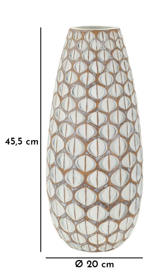 Blumenvase Tibet Weiß – Dekovase