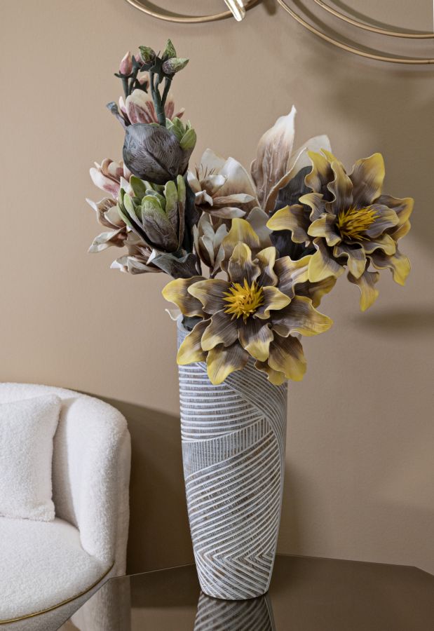 Blumenvase Woody Weiß – Dekovase