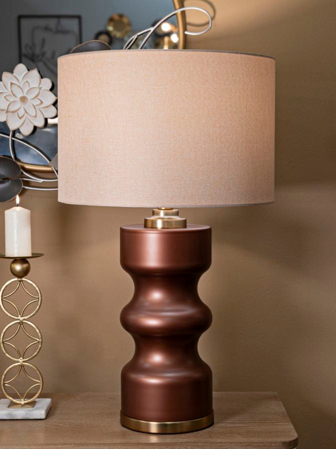 Tischlampe Rosenthal H Braun Gold 69,5 cm – Tischleuchte