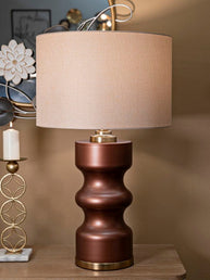 Tischlampe Rosenthal H Braun Gold 69,5 cm – Tischleuchte