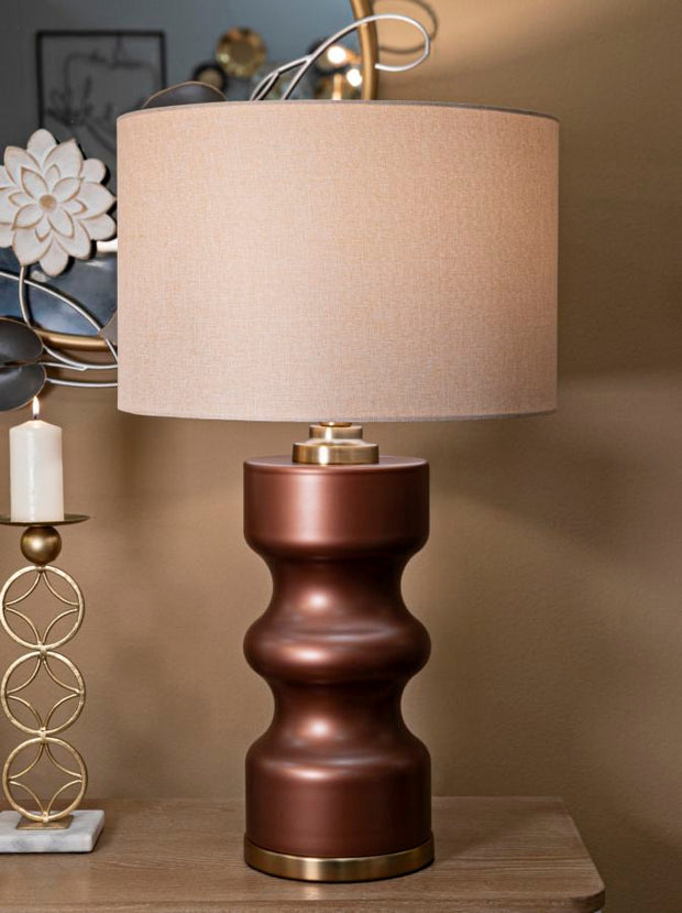 Tischlampe Rosenthal H Braun Gold 69,5 cm – Tischleuchte