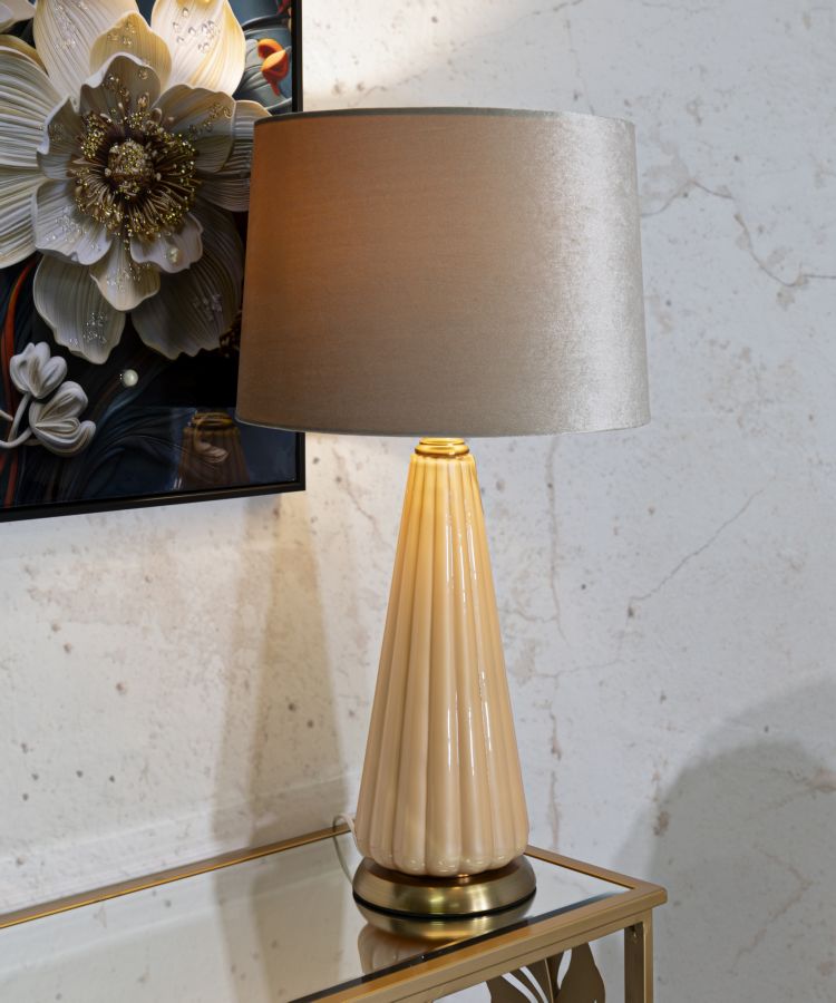 Tischlampe H Perlmutt Gold 68,5 cm – Tischleuchte