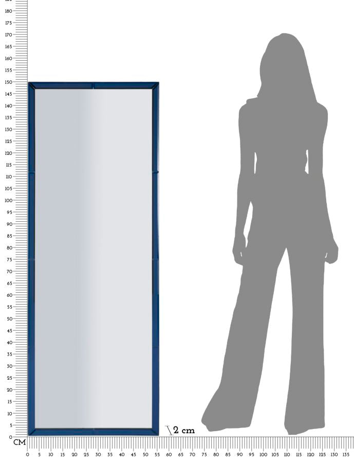 Wandspiegel Berlin Blau 150 cm