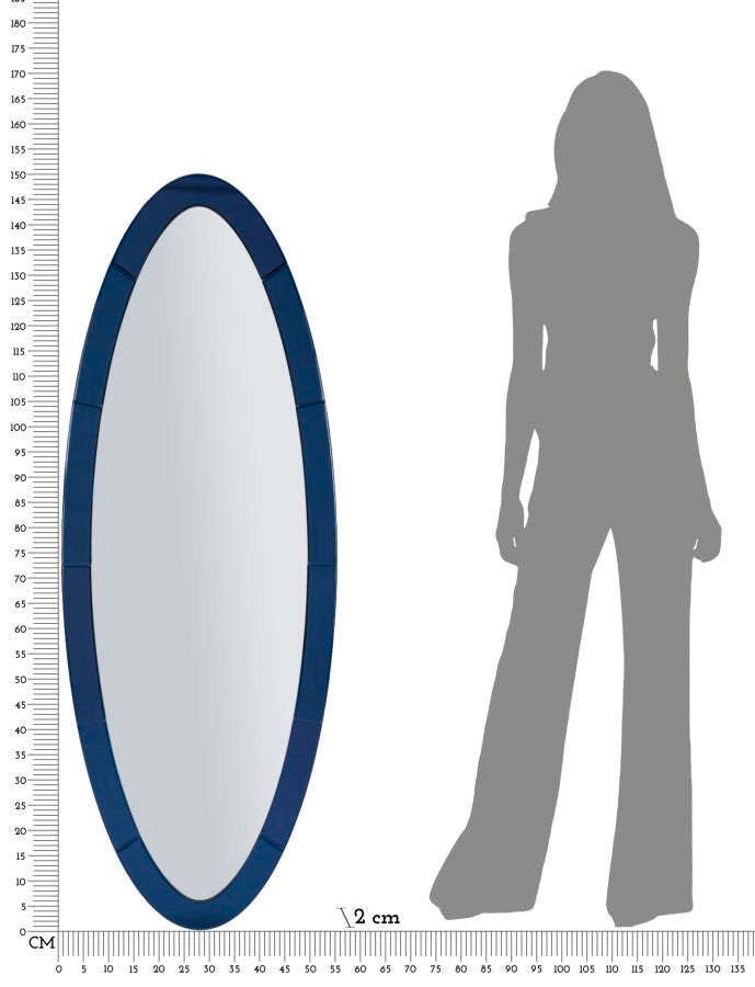 Wandspiegel Oslo Blau 150 cm