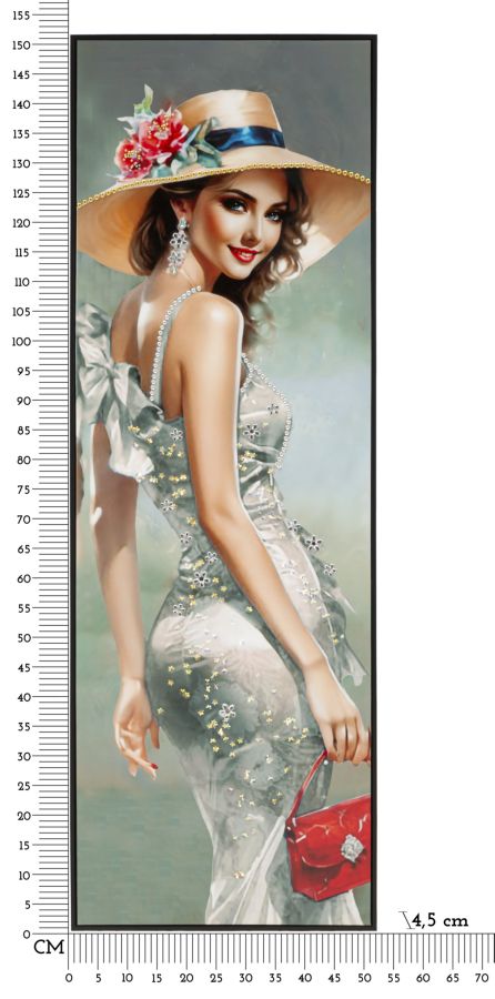 Wandbild Frau mit Hut 152 cm A – Leinwandbild Deko