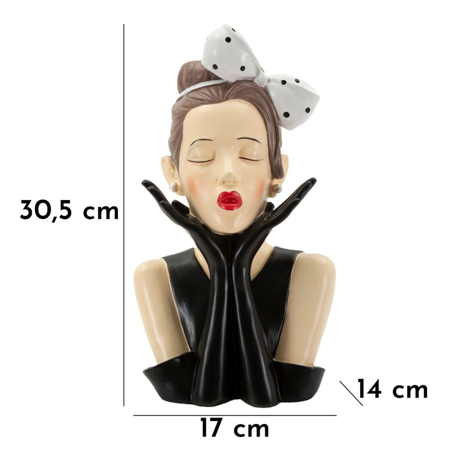 Dekofigur Hollywood Frau Bunt 30,5 cm – Skulptur Deko