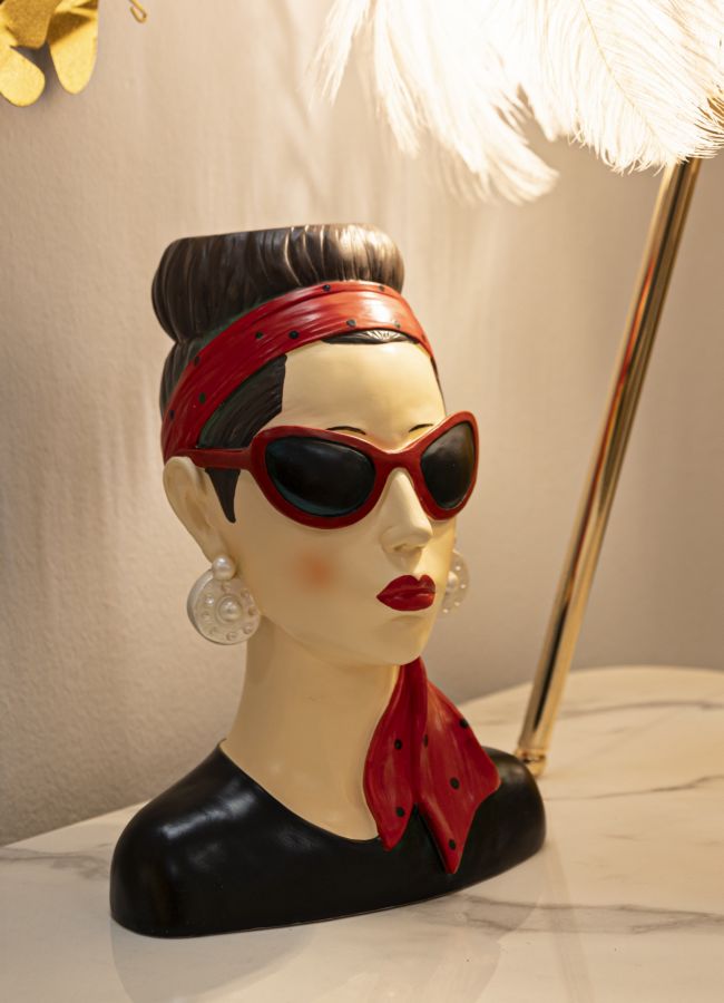 Dekofigur Hollywood Frau Bunt 27 cm – Skulptur Deko