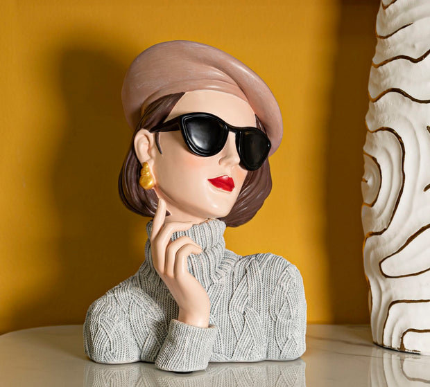 Dekofigur Paris Frau Mystisch Bunt 26 cm – Skulptur Deko