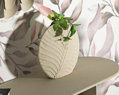 Vase Dune Sandoptik Creme Rund – Blumenvase Deko