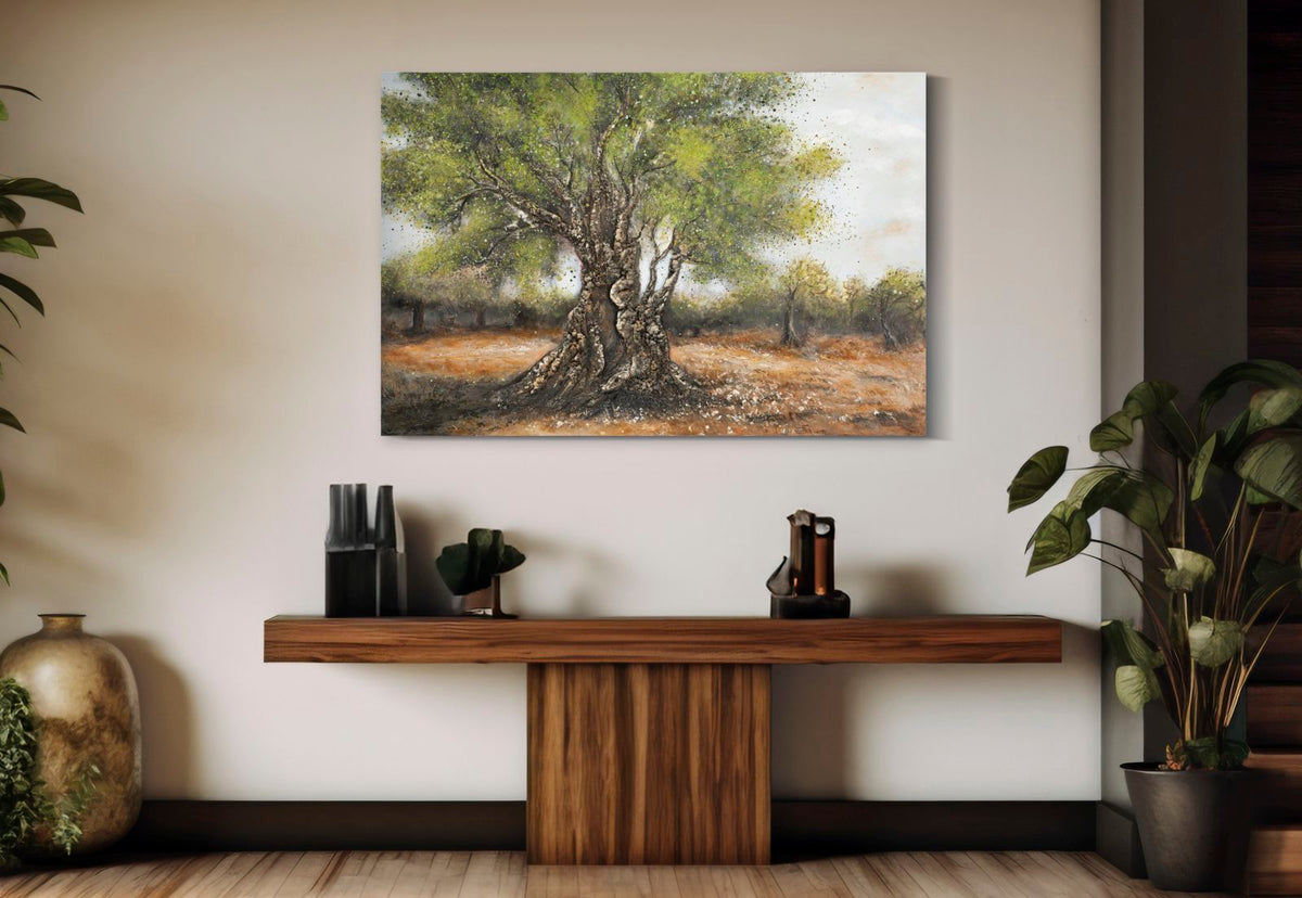 Wandbild Oliven Baum 80 cm – Leinwandbild Deko
