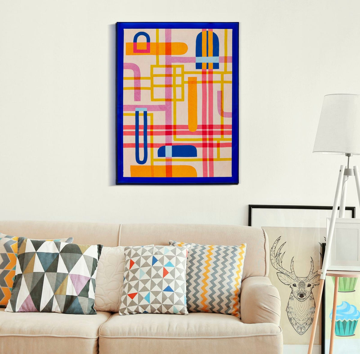 Wandbild Abstrakt Modis Bunt 60×80 cm B – Leinwandbild Deko