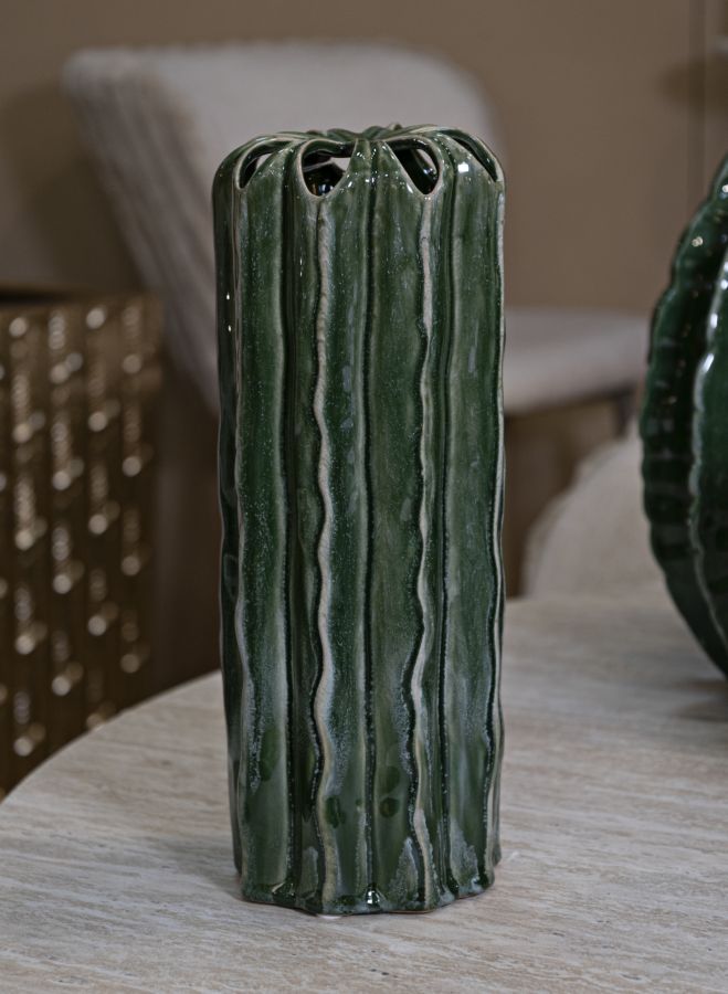 Blumenvase Kaktus Grün 31,5 cm – Dekovase