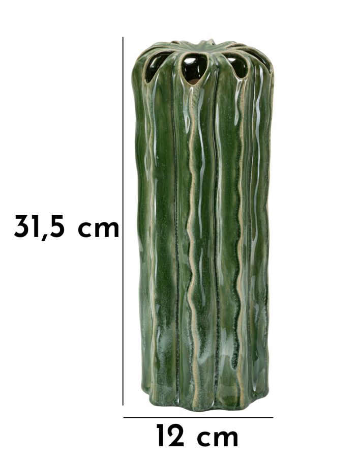 Blumenvase Kaktus Grün 31,5 cm – Dekovase