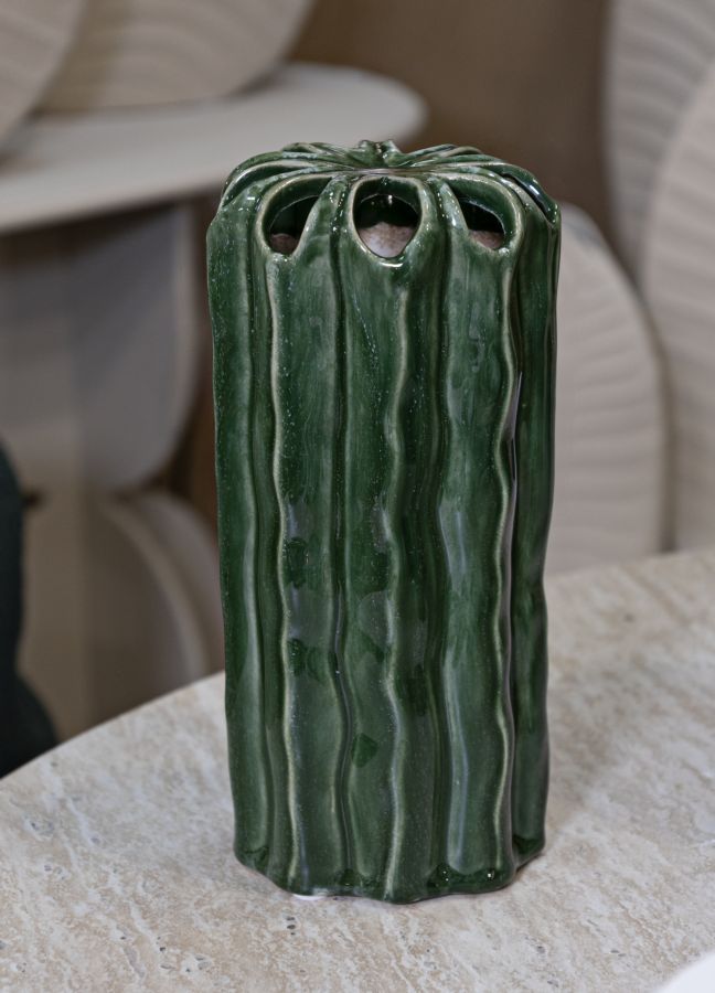 Blumenvase Kaktus Grün 23,5 cm – Dekovase