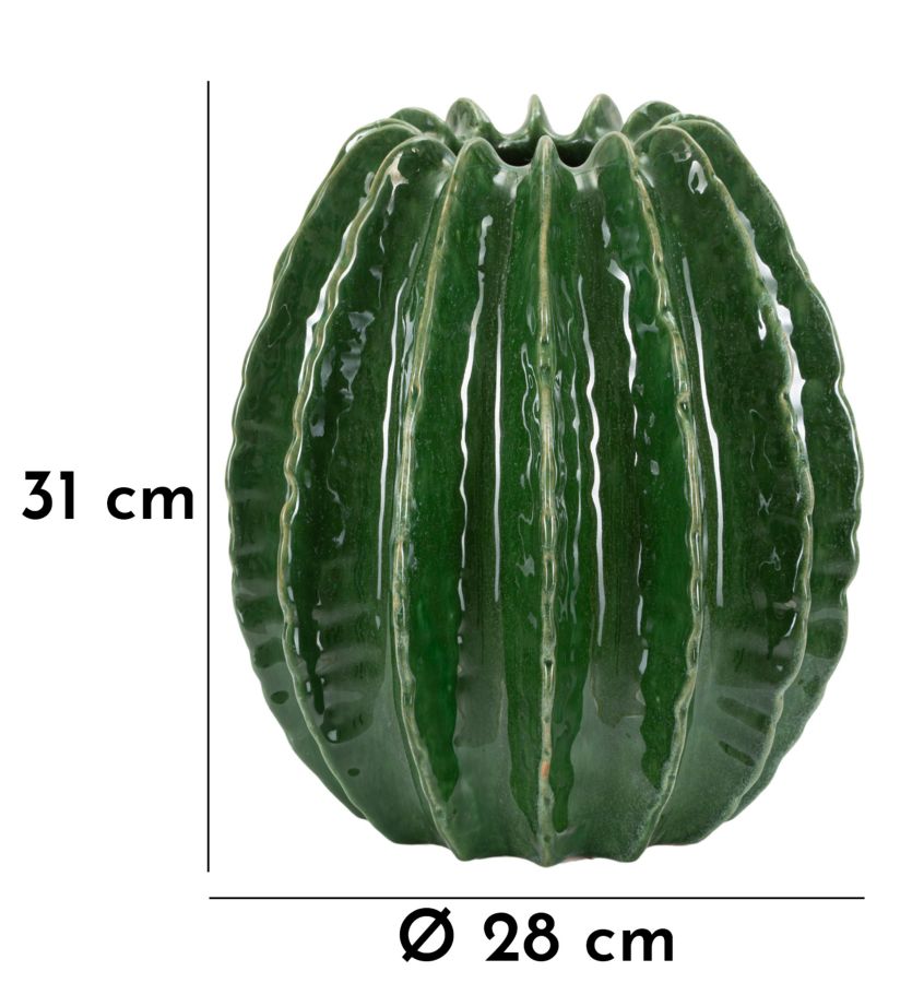 Blumenvase Kaktus Grün 31 cm
