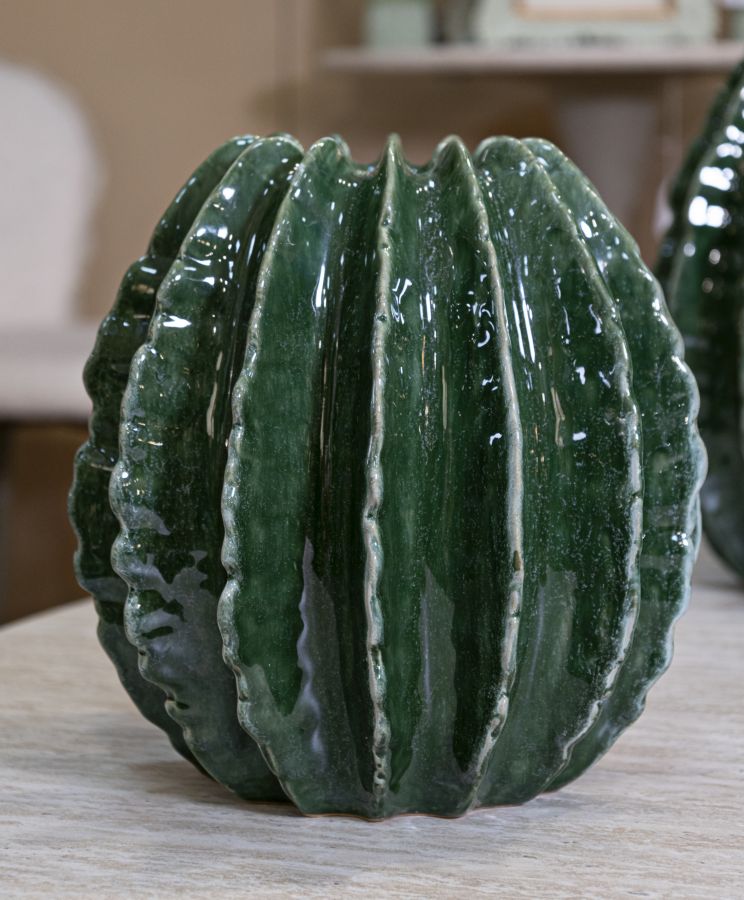 Blumenvase Kaktus Grün 24,5 cm – Dekovase