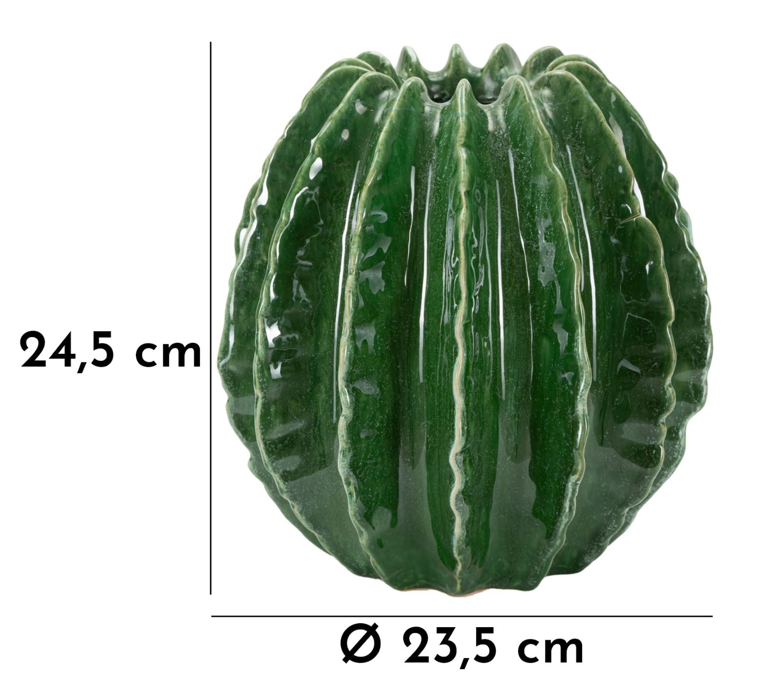 Blumenvase Kaktus Grün 24,5 cm – Dekovase