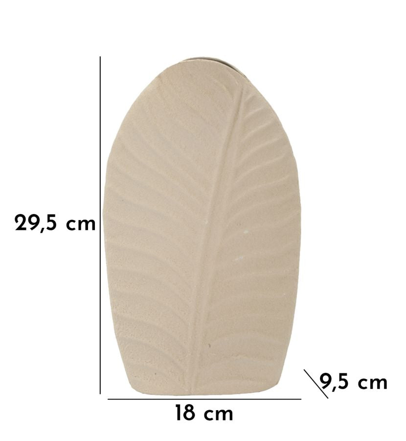Vase Dune Blattstruktur Creme Klein – Blumenvase Deko