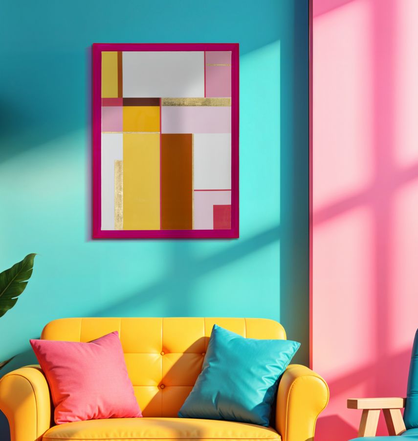 Wandbild Acryl Linien 80 cm – Leinwandbild Deko
