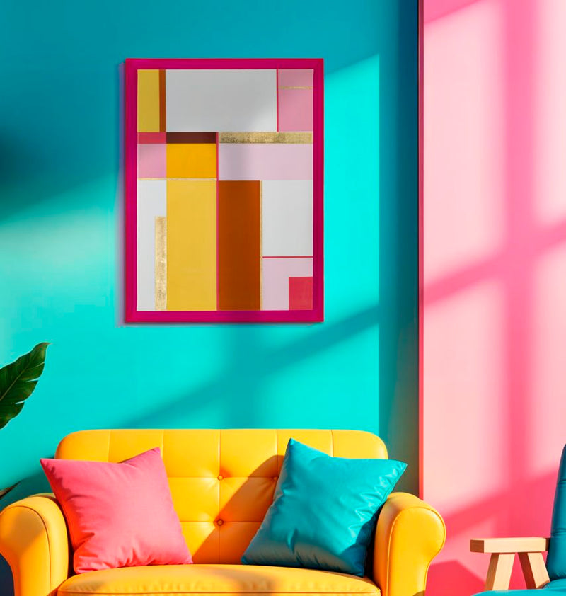 Wandbild Acryl Linien 80 cm – Leinwandbild Deko
