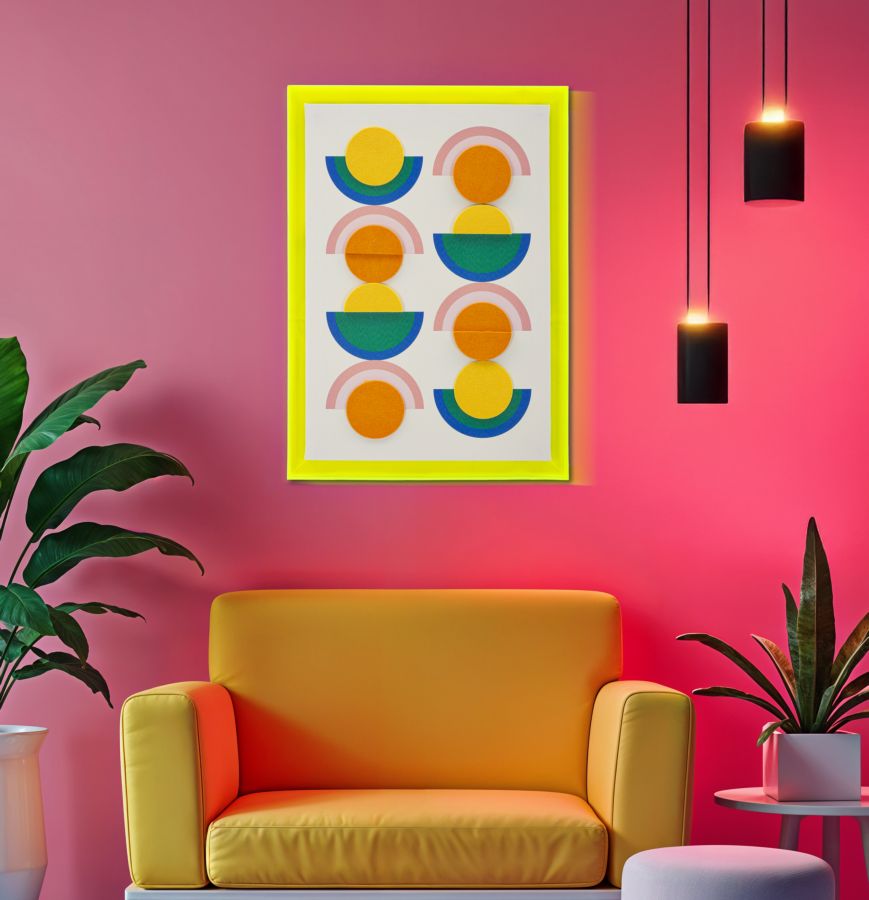 Wandbild Pop Art Geometrisch 70 cm – Leinwandbild Deko