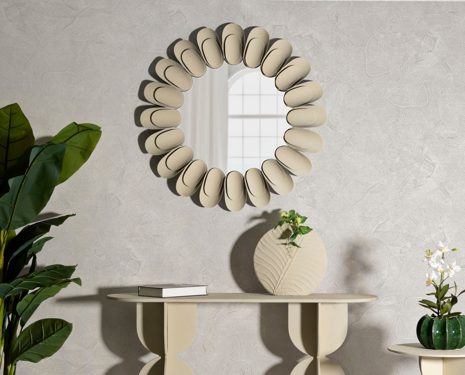 Spiegel Rund Dune Doppel Creme 85 cm