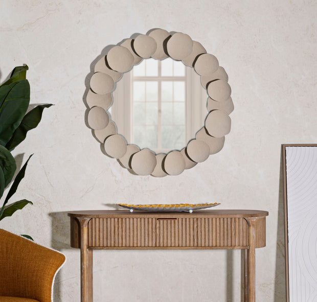 Spiegel Rund Dune Creme 85 cm