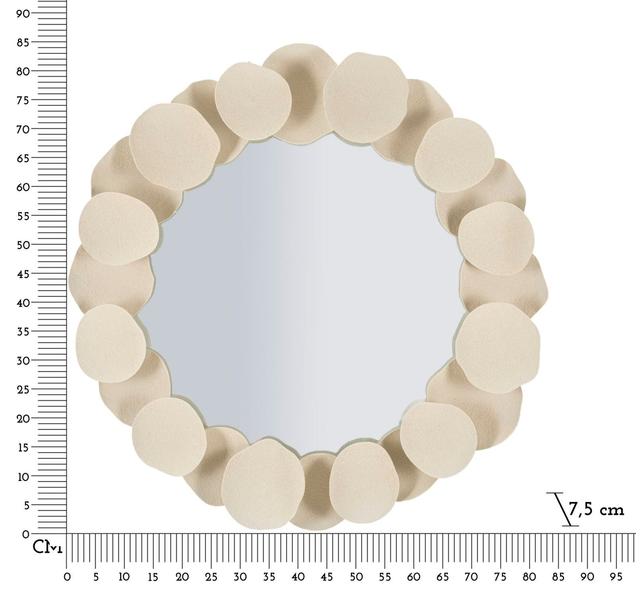 Spiegel Rund Dune Creme 85 cm