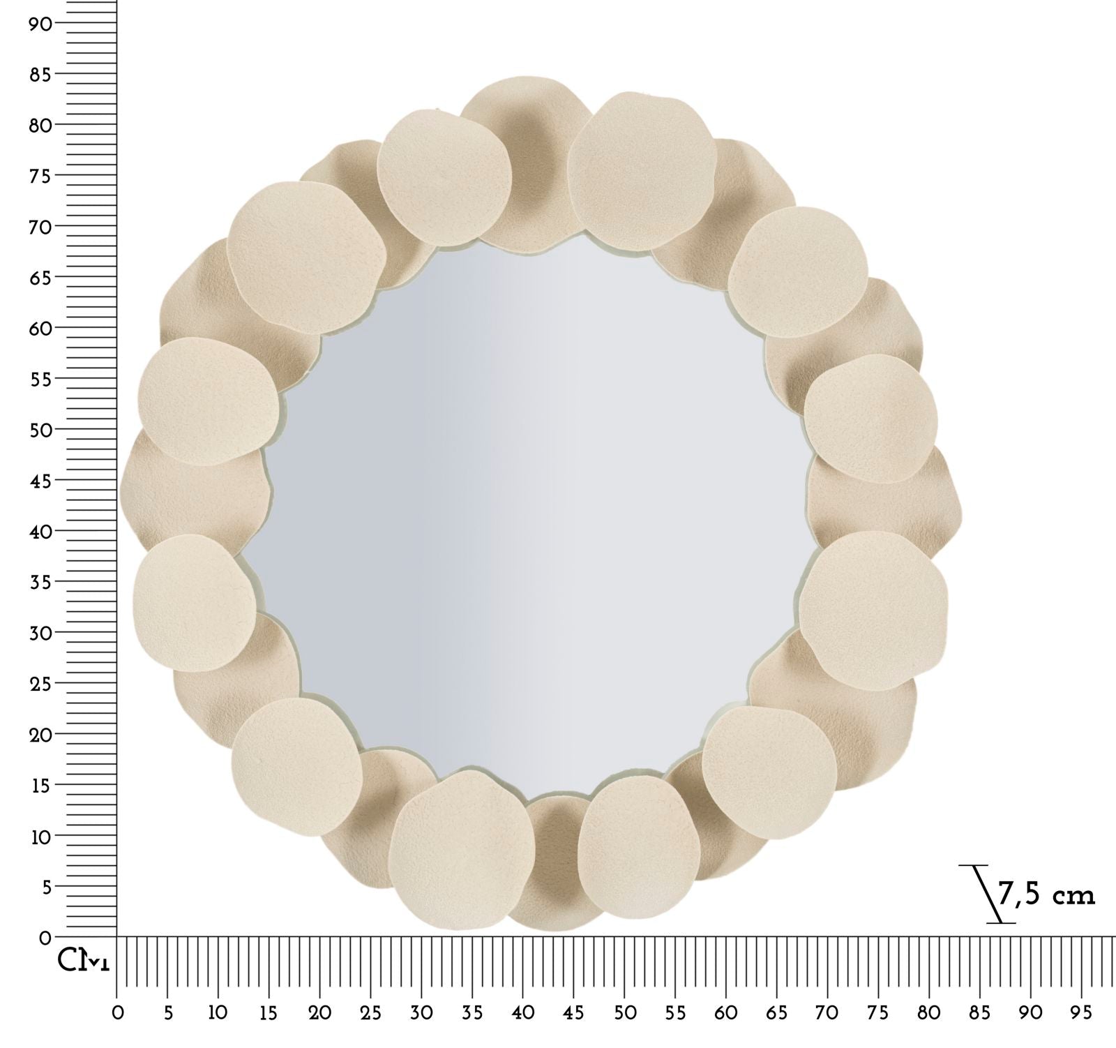 Spiegel Rund Dune Creme 85 cm