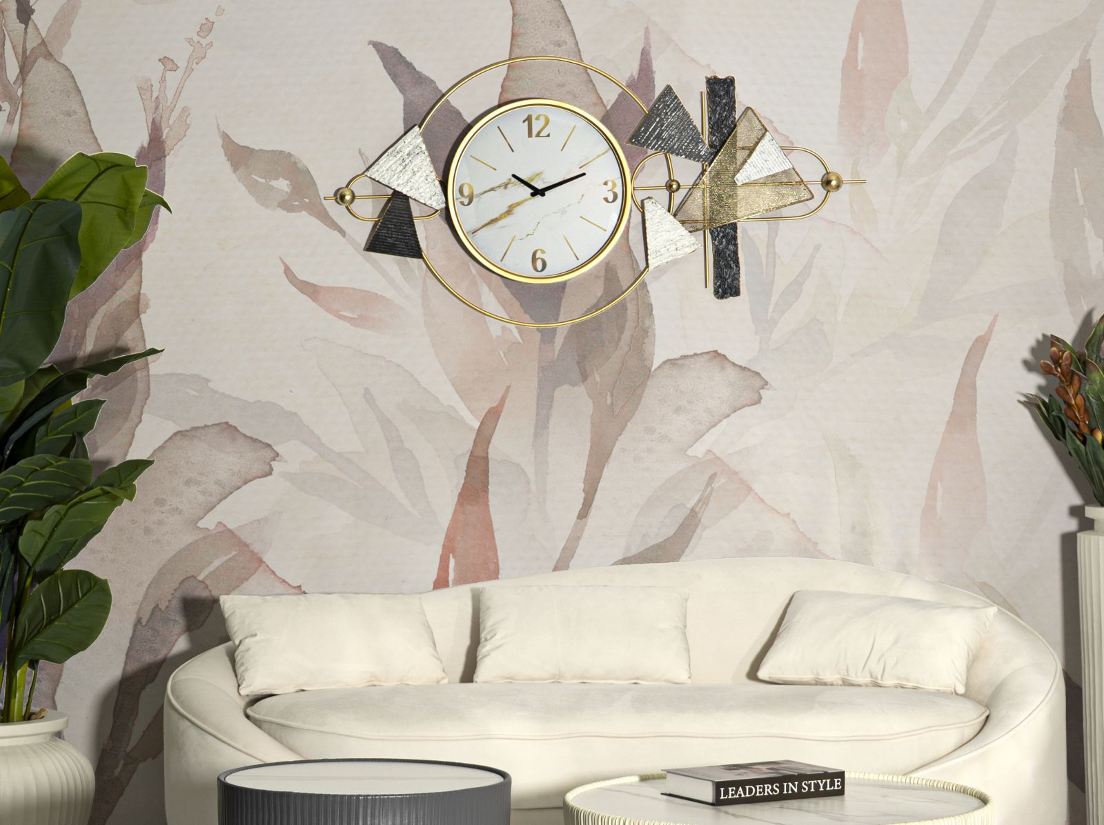 Wanduhr Geometrisch Bunt 60 cm – Uhr Wohnzimmer