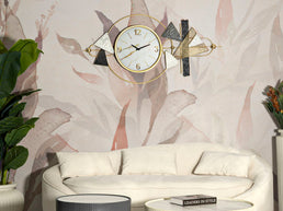Wanduhr Geometrisch Bunt 60 cm – Uhr Wohnzimmer