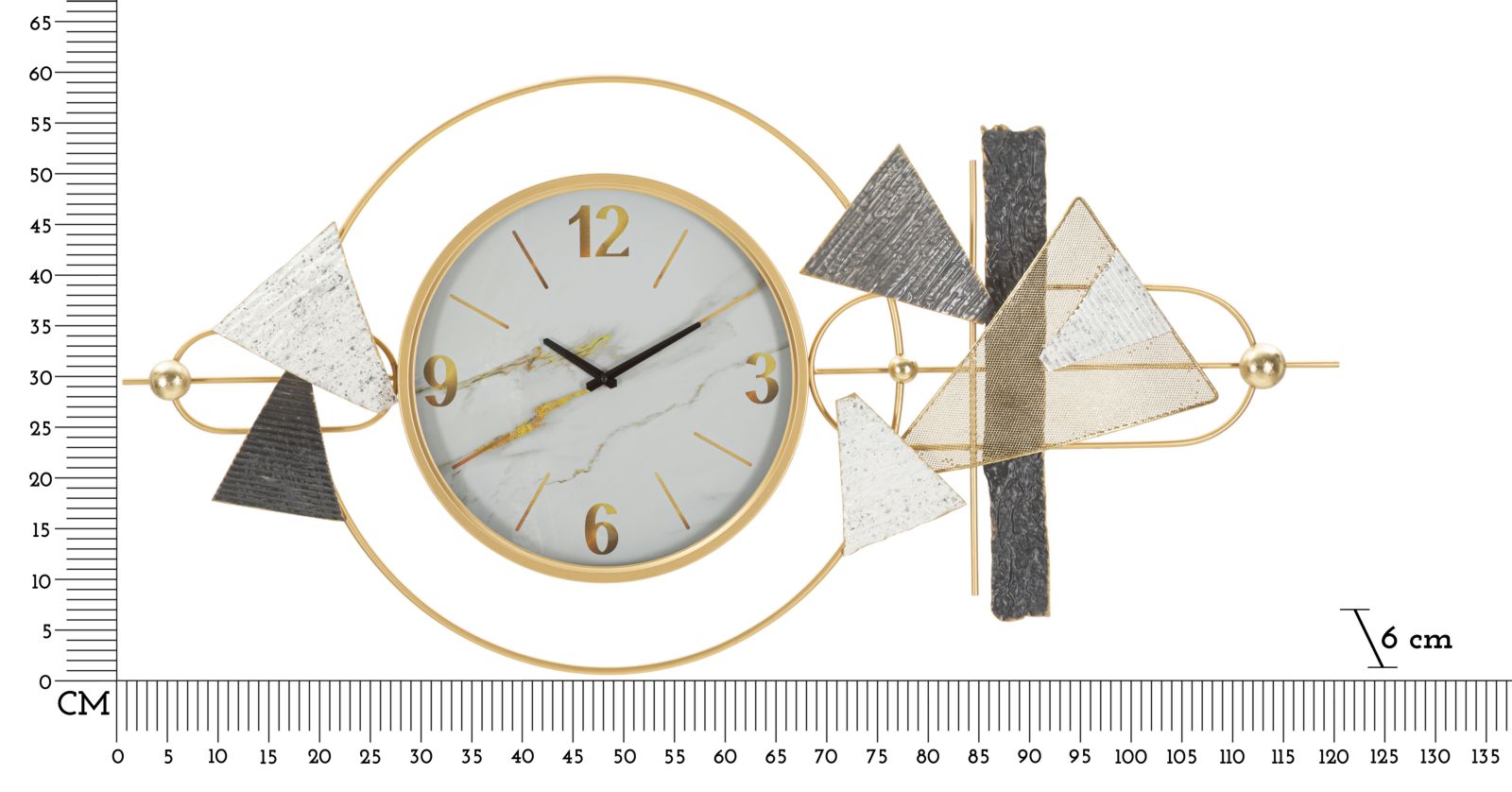 Wanduhr Geometrisch Bunt 60 cm – Uhr Wohnzimmer